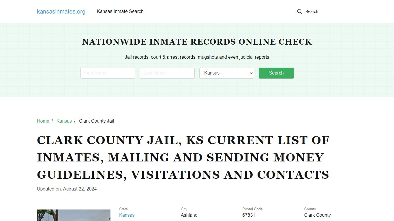 Clark County Jail, KS: Offender Locator, Visitation & Contact Info